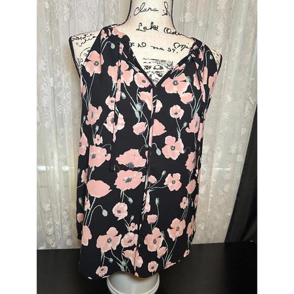 Lemon Tart Tops - Lemon Tart Floral Sleeveless Blouse – Size Small
